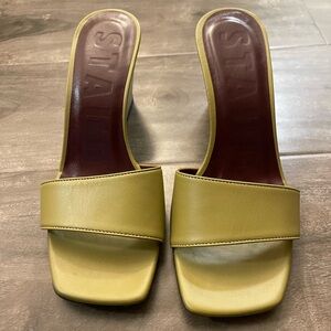 STAUD Green Colorblock Slide Sandals SIZE 35 NEVER WORN